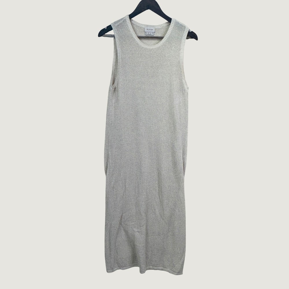 Brixton Knit Midi Dress Size M Cream Neutral Sleeveless Cotton Minimalist Boho